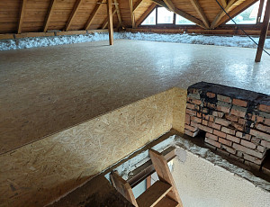 Zateplení stropu rodinného domu a zhotovení podlahového systému